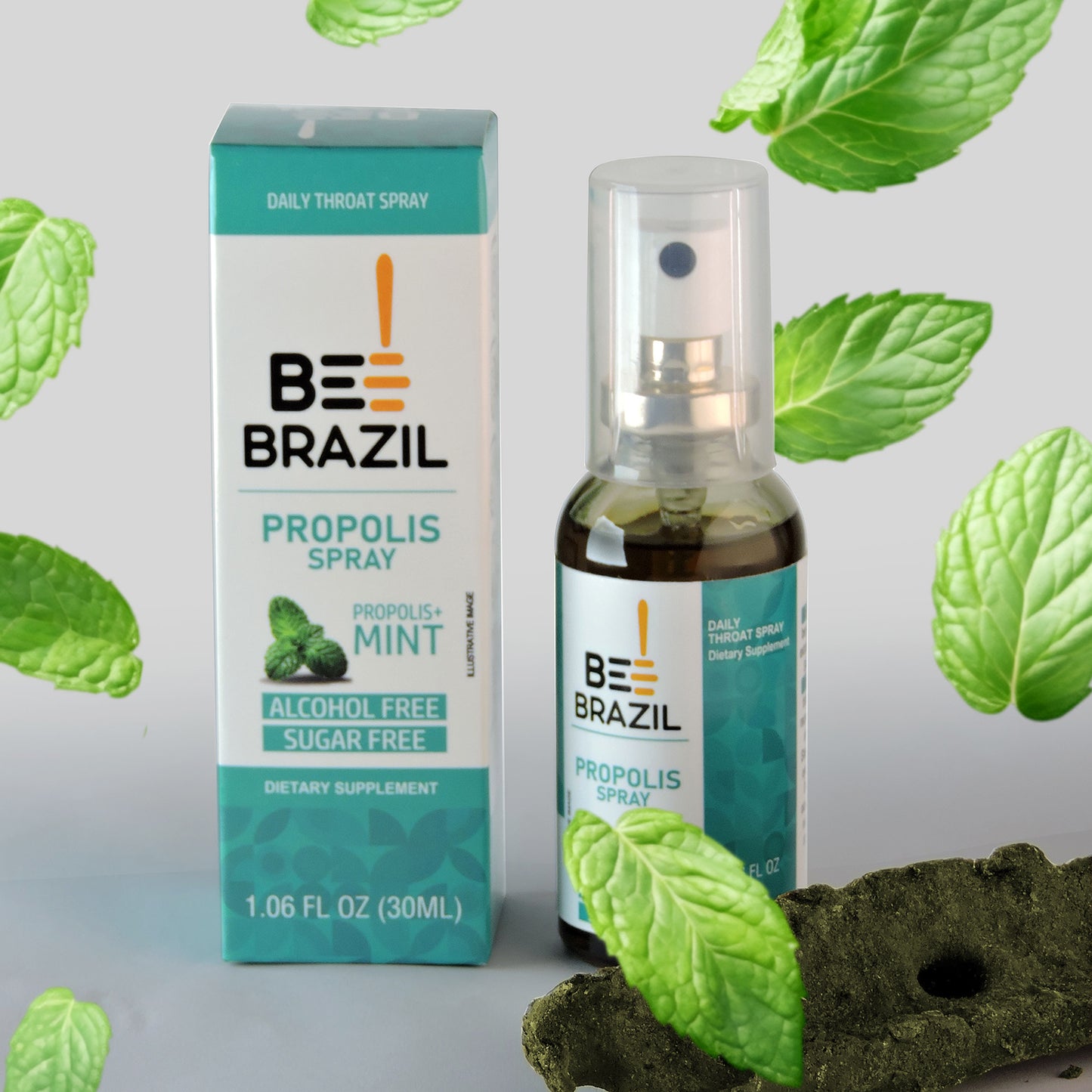 Propolis and Mint Throat Spray – 100% Alcohol-Free and Sugar-Free 1.06 fl oz