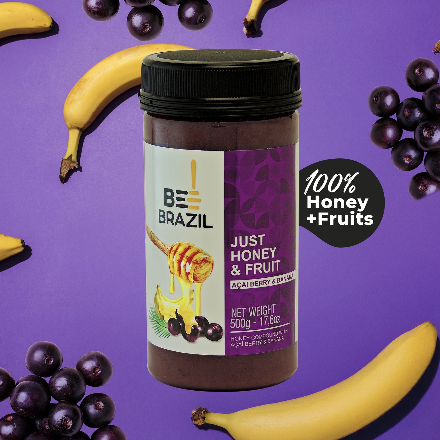 Honey Compound with Açaí and Banana - No Added Sugars or Additives 17.6 oz