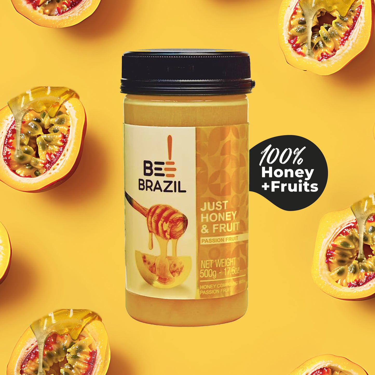 Honey compound with Passion Fruit - No Sugars or Additives 17.6 oz